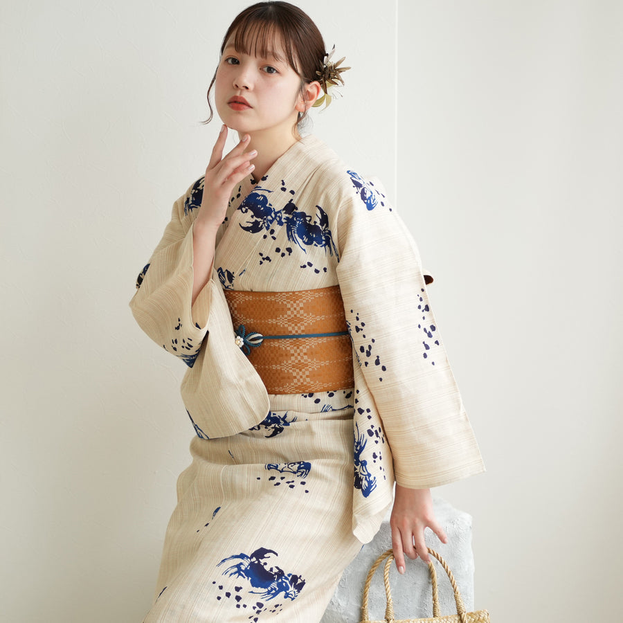utatane 浴衣 有松絞り浴衣3点セット 若紫に葡萄 レディース