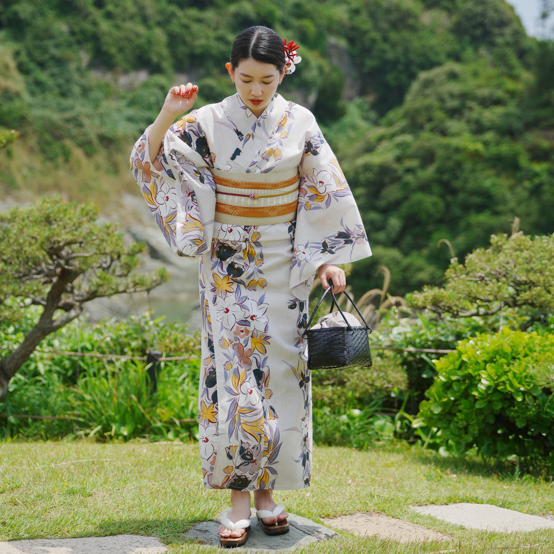 花柄浴衣・緑帯セット 3L utataneウタタネ 浴衣通販 utatane