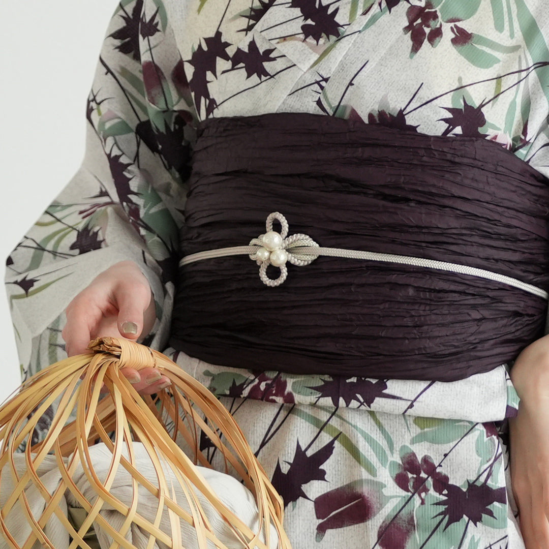 御専用となります。FGS-10 名古屋帯 紬　竹　白い動物 カタツムリ FGS-10 名古屋帯 紬 竹 白い動物 カタツムリ