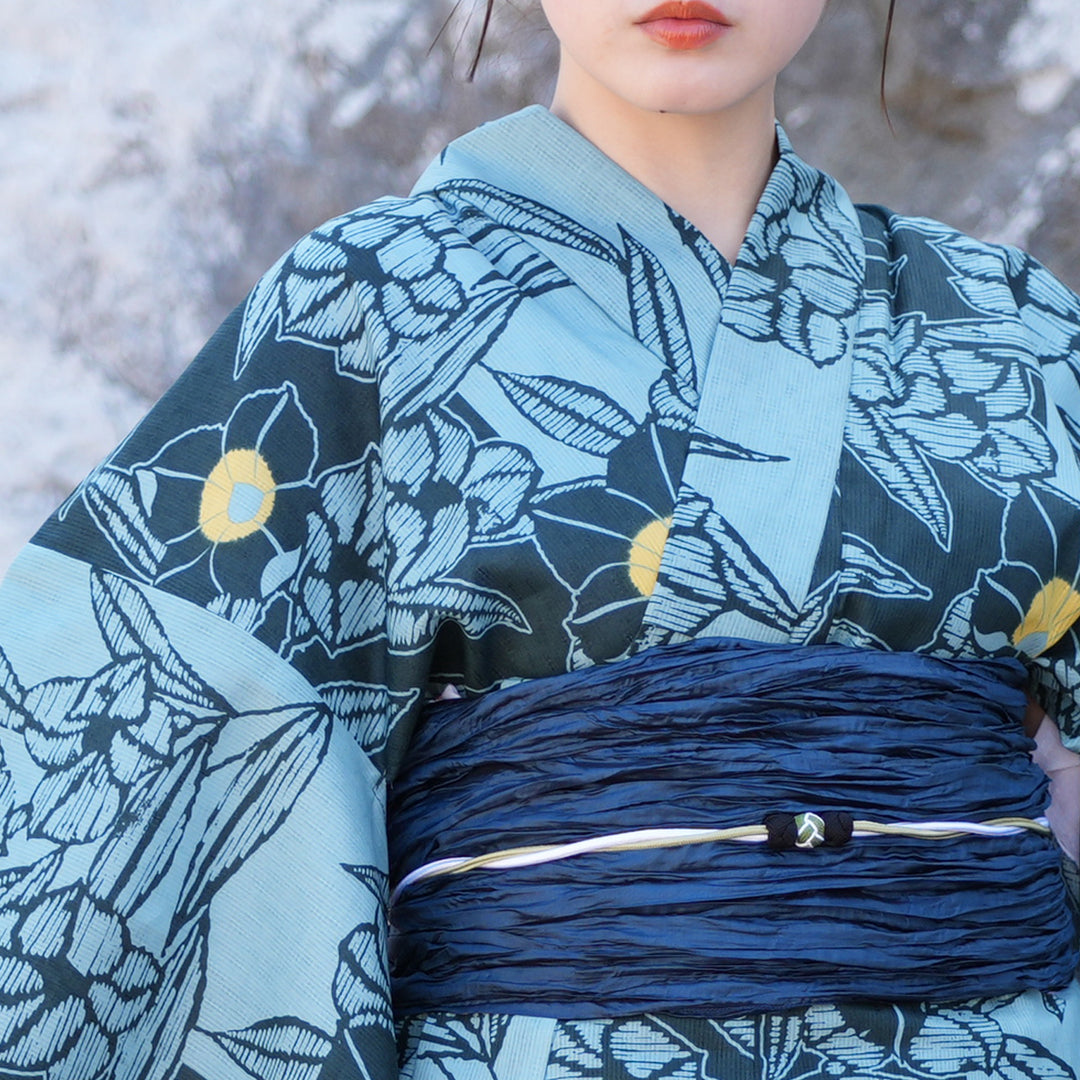 utatane 高級変わり織 浴衣3点セット ( ゆかた・帯・下駄