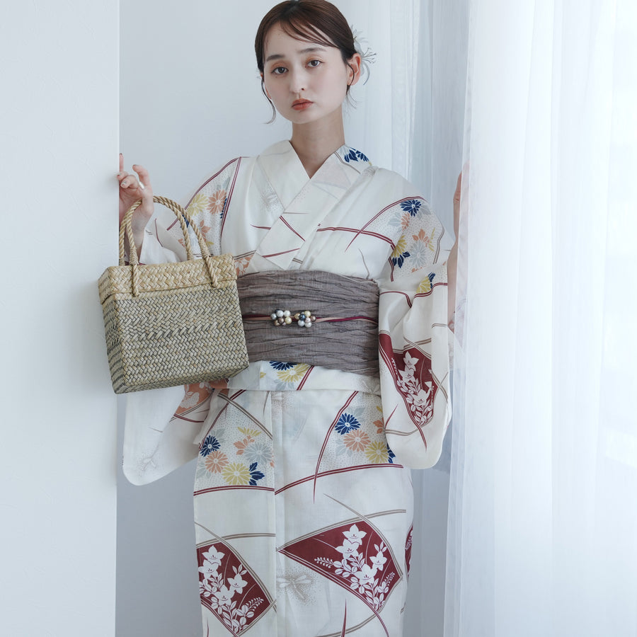 赤えんじのグラデ帯つき◆【高級変わり織】変わり桜京傘かすみ古典浴衣■ 和傘 紙傘 紙舞傘 桜渦 月奴 蝶々 一本手 直径64cm 赤 紫 ピンク