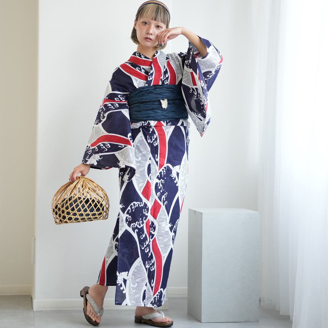 超美品　綿　現代浴衣　浴衣　着物　夏物　164　トール　横幅たっぷり　絽　紫　白 超美品 綿 現代浴衣 浴衣 着物 夏物 164 トール 横幅たっぷり 絽
