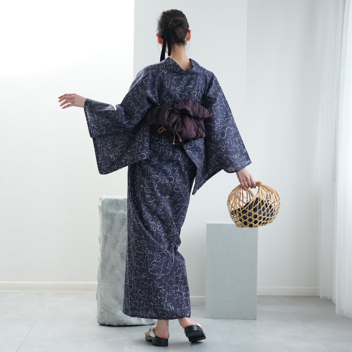 utatane ニコアンティーク 高級変わり織 浴衣3点セット【新品未使用】 utatane｜ニコアンティーク 高級変わり織 浴衣3点セット モダン