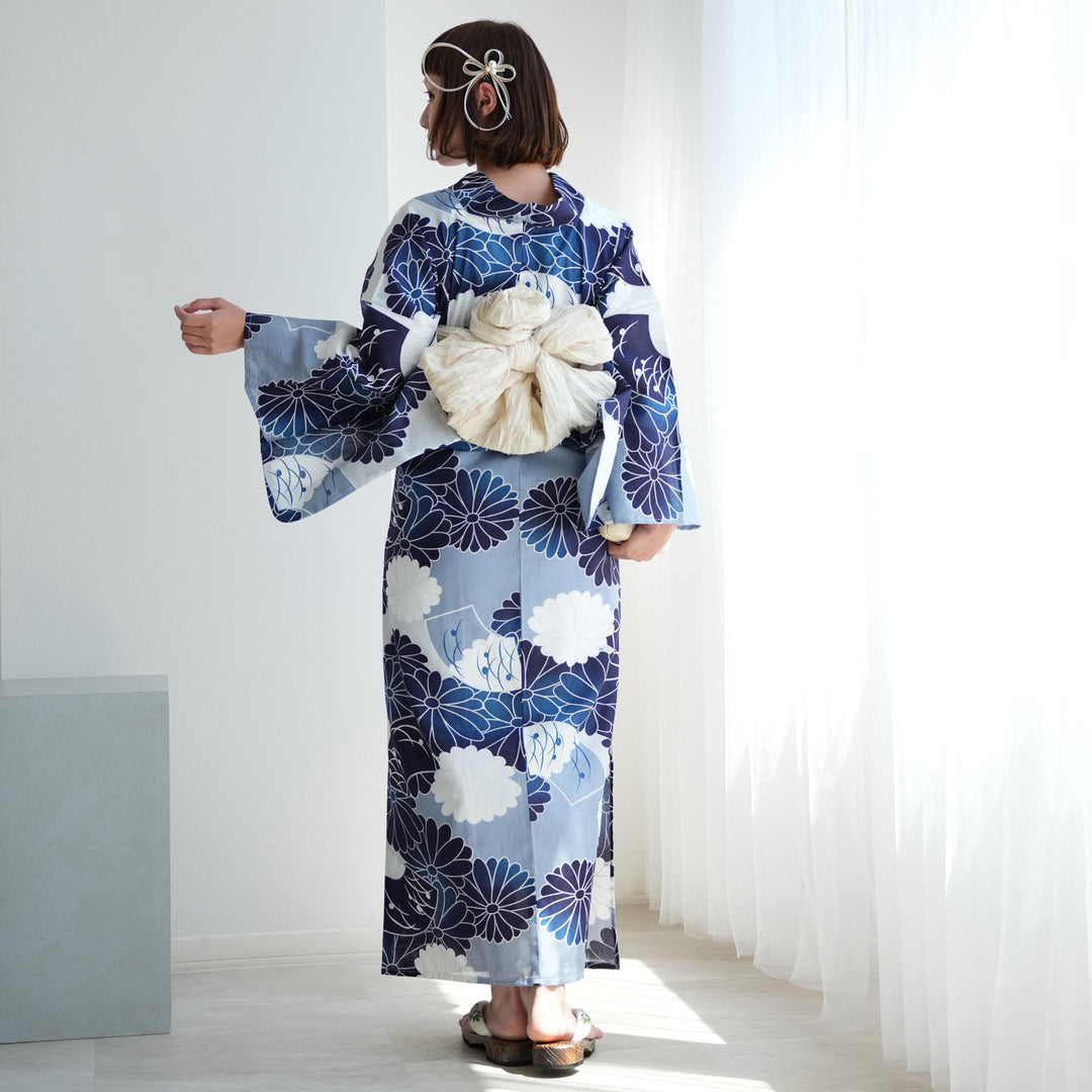 ニコアンティーク 高級変わり織 浴衣3点セット ( ゆかた・帯