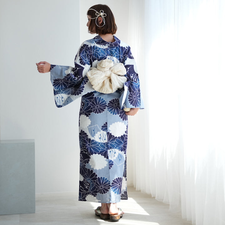 ニコアンティーク 高級変わり織 浴衣3点セット ( ゆかた・帯