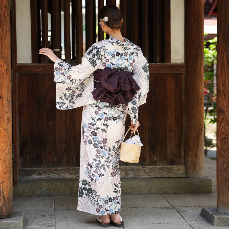 utatane 高級変わり織 浴衣3点セット ( ゆかた・帯・下駄