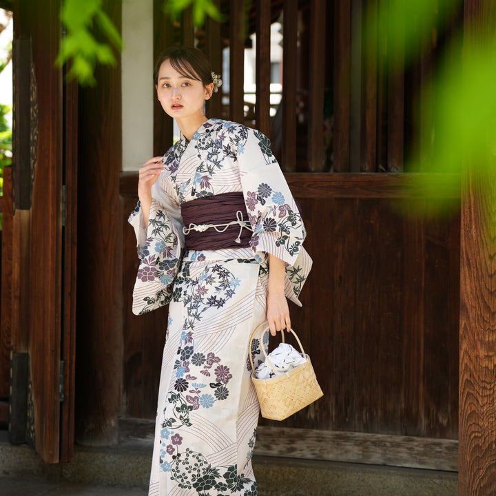 たむりん【新品未開封】utatane 高級浴衣　帯　下駄セット utatane 高級変わり織 浴衣3点セット ( ゆかた・帯・下駄