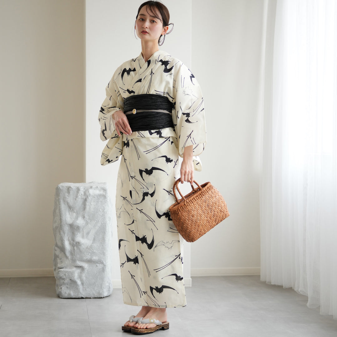 ニコアンティーク 高級変わり織 浴衣3点セット ( ゆかた・帯