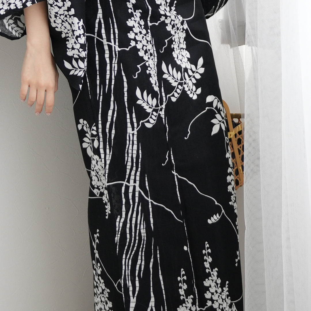 双羽黒の浴衣反物 竺仙【注染 浴衣反物 綿紬】鷹の羽 - モダン着物小物 梅屋