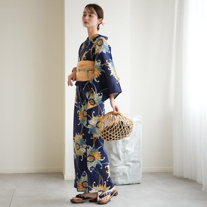 ニコアンティーク 高級変わり織 浴衣3点セット ( ゆかた・帯