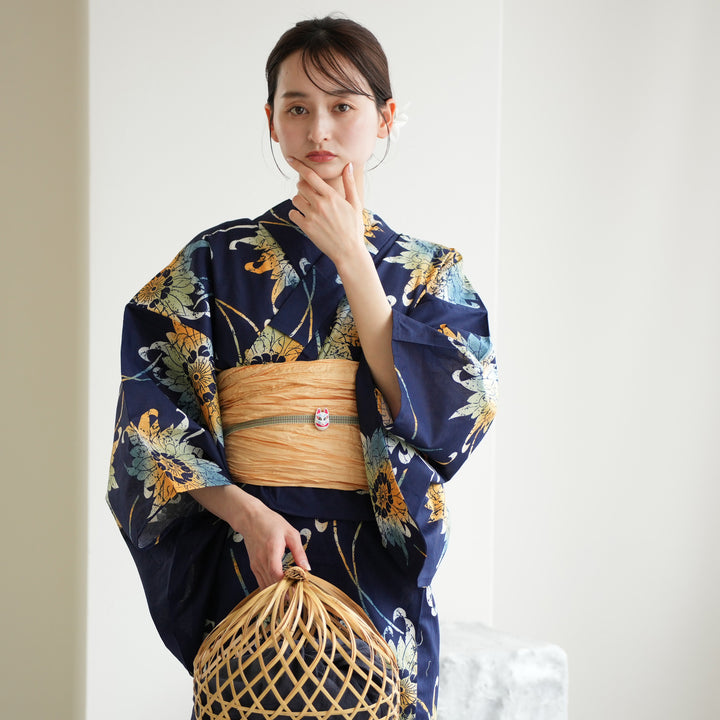 ニコアンティーク 高級変わり織 浴衣帯2点 ニコアンティーク 高級変わり織 浴衣3点セット ( ゆかた・帯・下駄