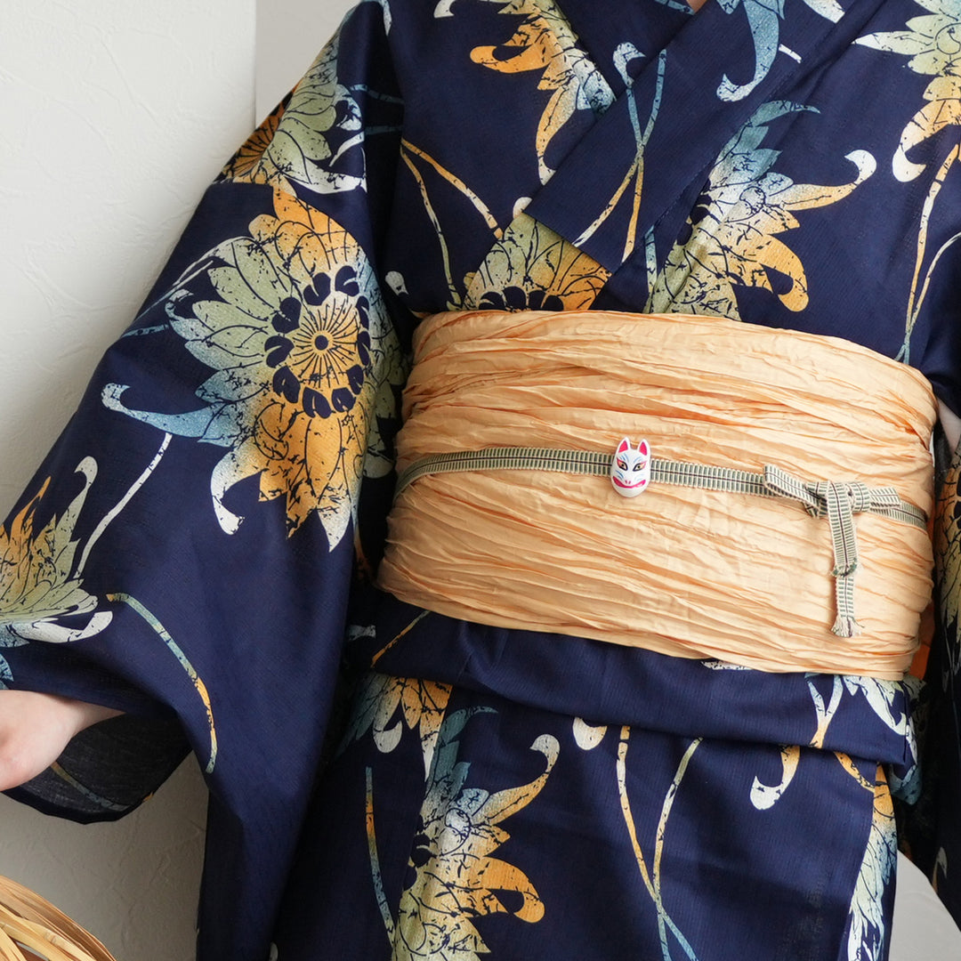 ニコアンティーク 高級変わり織 浴衣3点セット ( ゆかた・帯