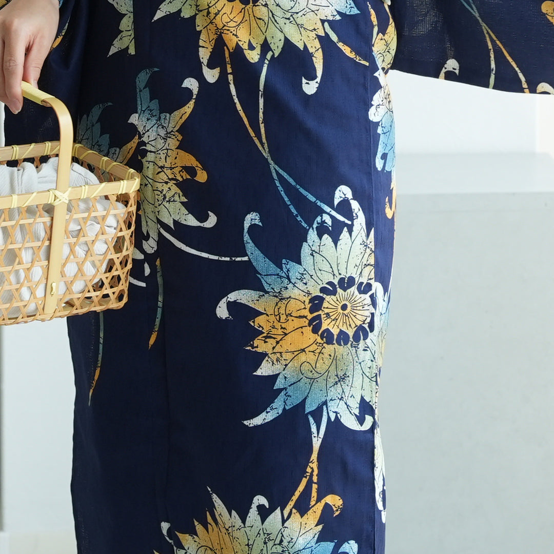 ニコアンティーク 高級変わり織 浴衣3点セット ( ゆかた・帯・下駄