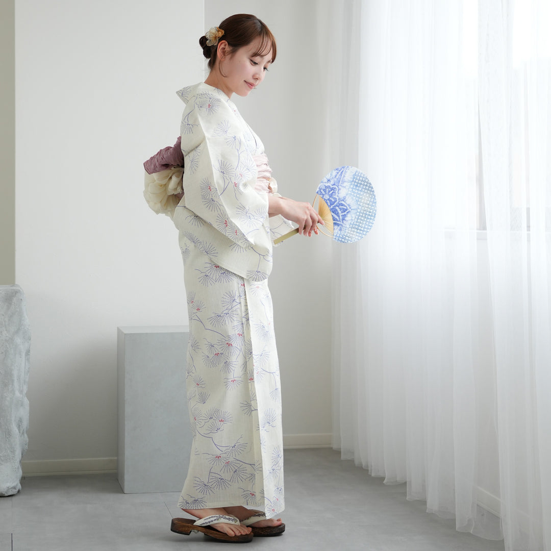 utatane 高級変わり織 浴衣3点セット ( ゆかた・帯・下駄