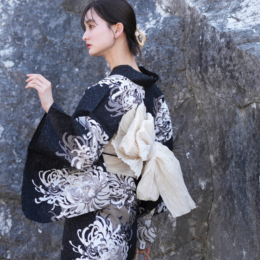 画像と同じ下駄つき◆◆utataneブランド浴衣＆帯セット◆和歌山染め日本生地◆ 画像と同じ下駄つき◇◇utataneブランド浴衣＆帯セット◇和歌山染め