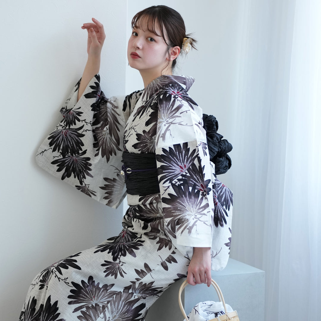utatane 高級変わり織 浴衣3点セット ( ゆかた・帯・下駄