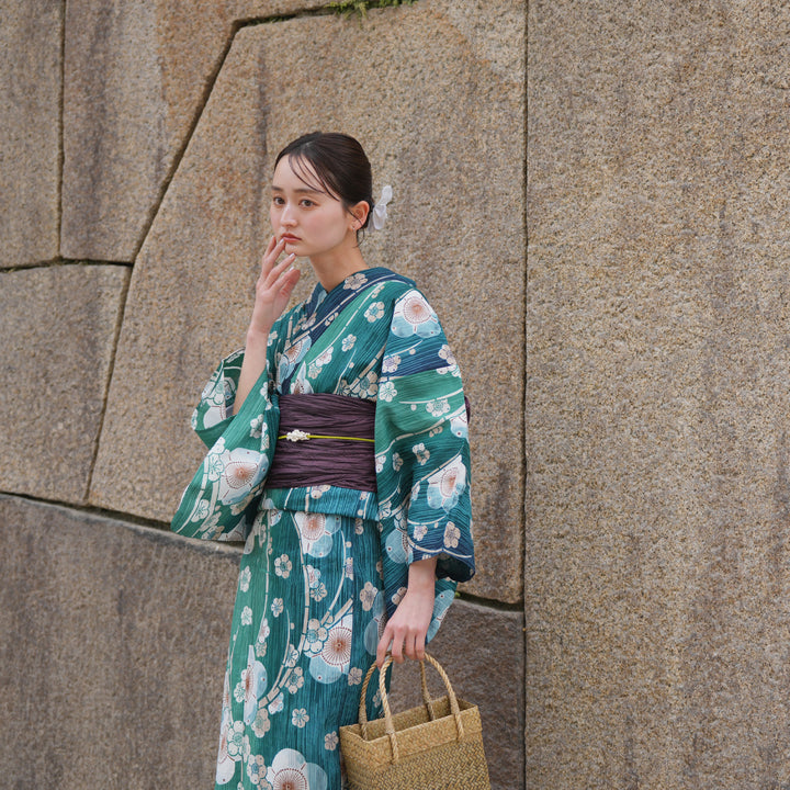 utatane 高級変わり織 浴衣3点セット ( ゆかた・帯・下駄