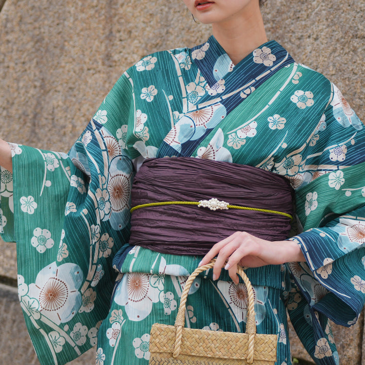 utatane 高級変わり織 浴衣3点セット ( ゆかた・帯・下駄