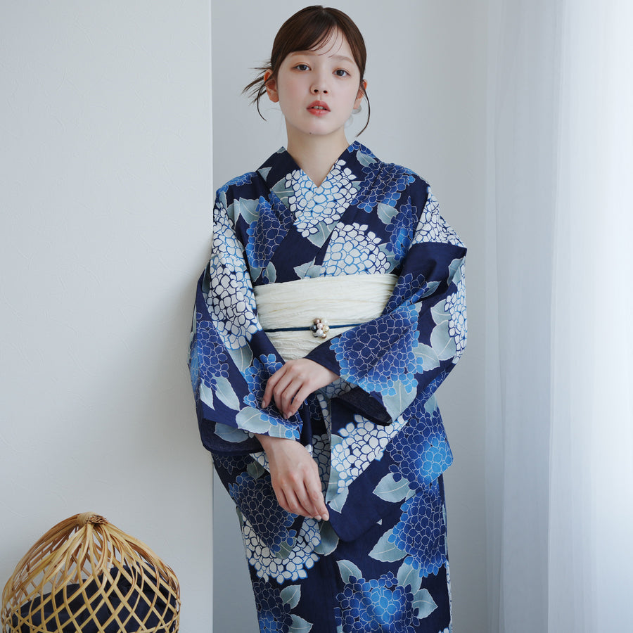 Girly Doll 浴衣 爽やかな配色。浴衣9点セット 和風花柄 水色