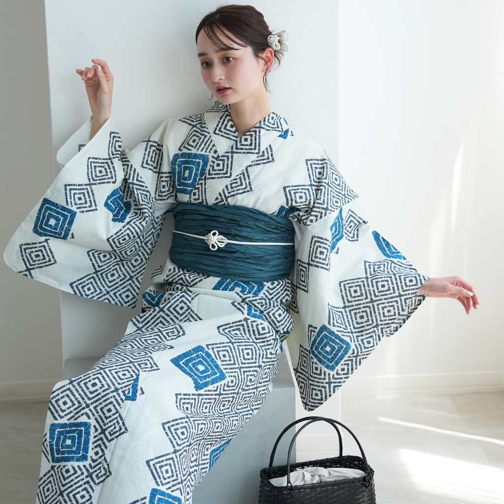 【※もり】utatane 高級変わり織 浴衣 utatane 高級変わり織 浴衣3点セット ( ゆかた・帯・下駄