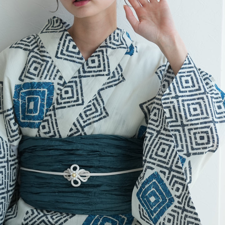 utatane 高級変わり織 浴衣3点セット ( ゆかた・帯・下駄