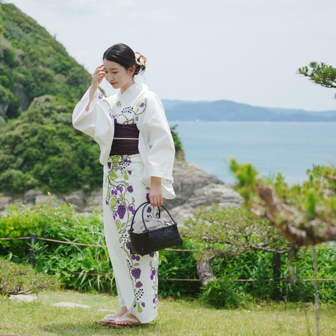 utatane×Kuovi（クオヴィ）高級変わり織 絵羽浴衣3点セット
