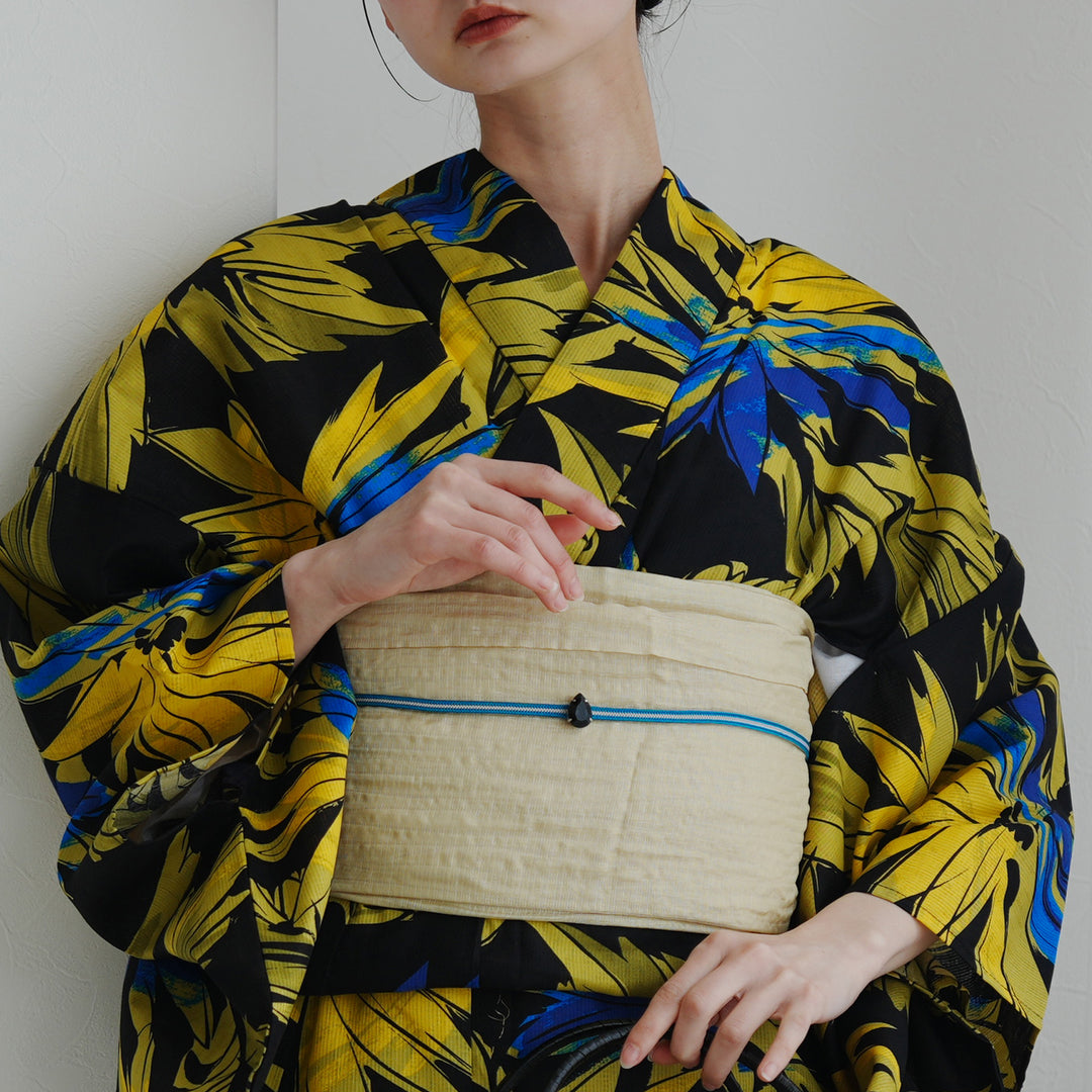 utatane 高級変わり織 浴衣3点セット（浴衣・帯・下駄）真夜中の