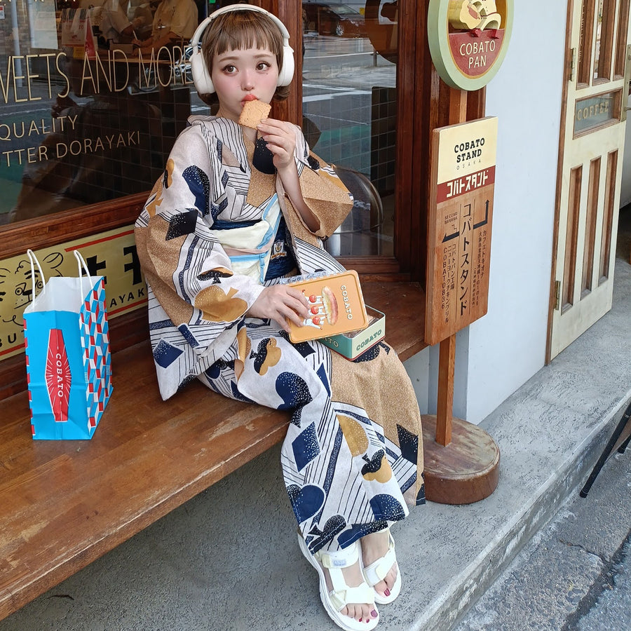 ニコアンティーク meets 織蜜 浴衣1週間コーデ（2dayブランチタイム