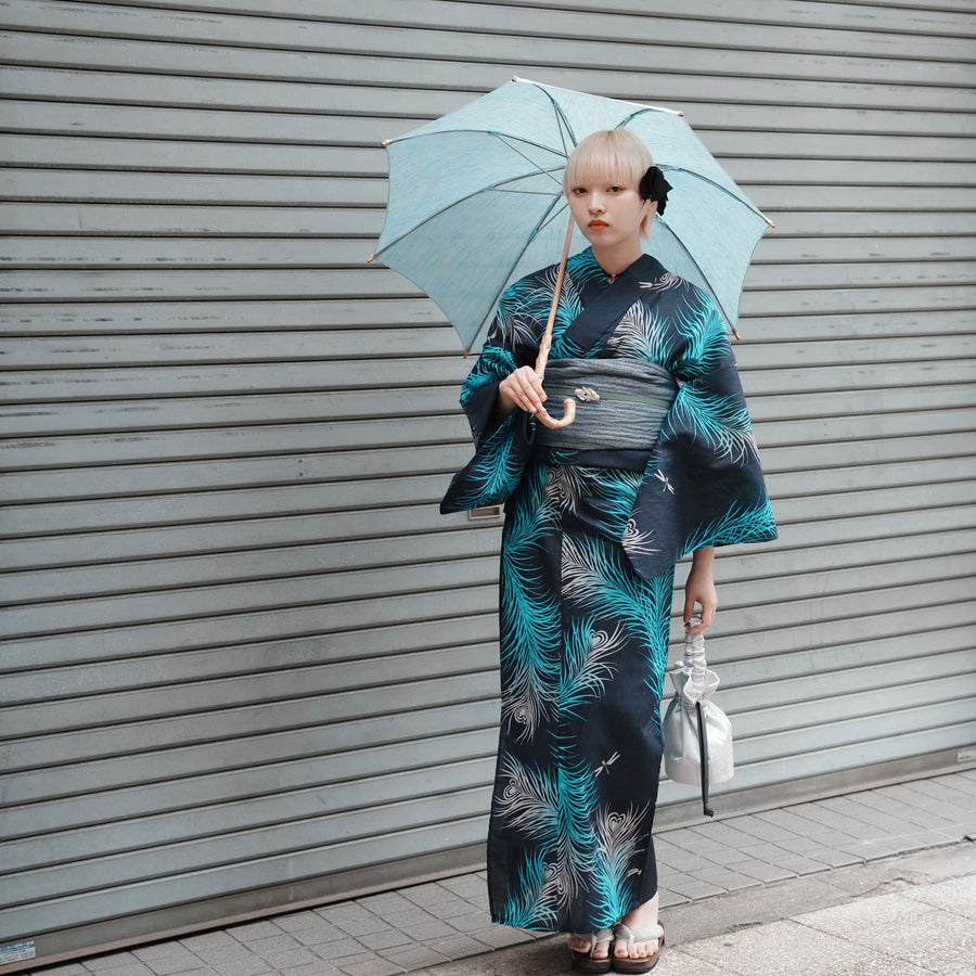 あやのん★百貨店仕立浴衣葉柄花柄藍色ネイビーくすみブルー注染紺地紺色高島屋 浴衣（紺色／ネイビー） | utatane［公式］オンラインショップ – Page 2