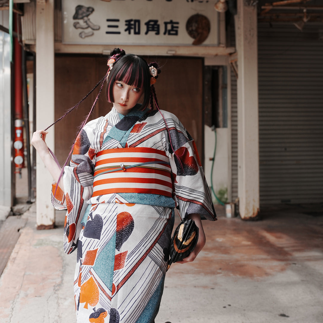 ニコアンティーク 浴衣3点セット（浴衣・帯・下駄）少女エースの