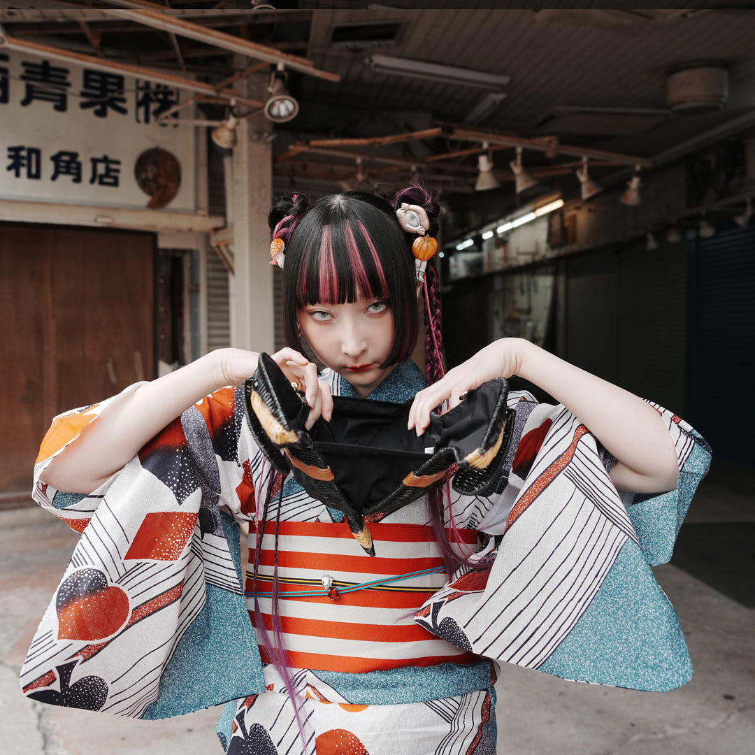 ニコアンティーク 浴衣3点セット（浴衣・帯・下駄）少女エースの