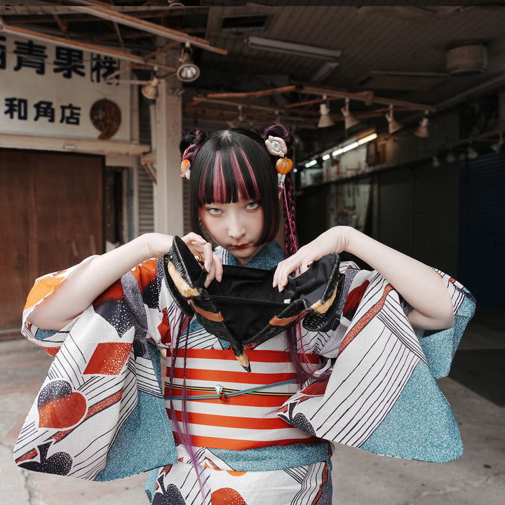 ニコアンティーク 浴衣3点セット（浴衣・帯・下駄）少女エースの