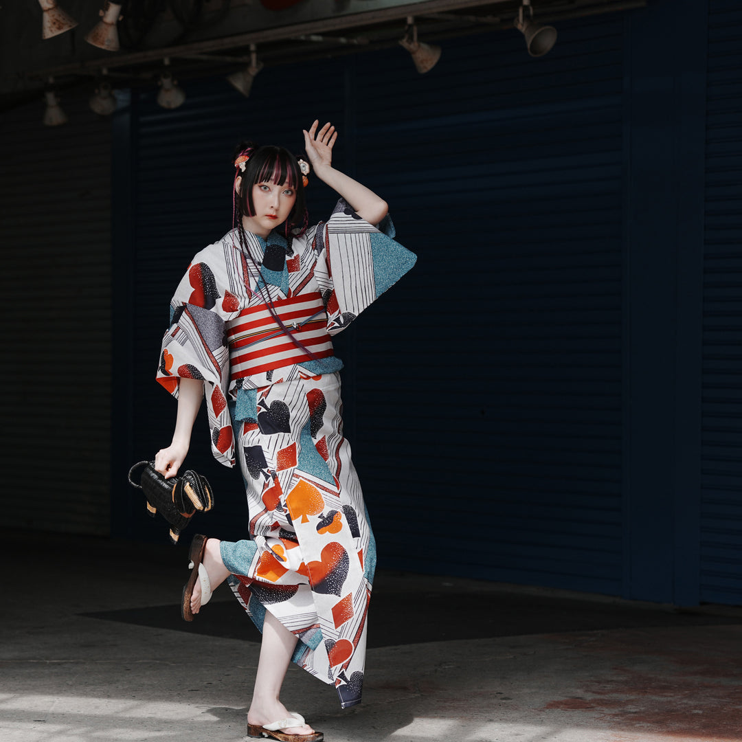 ニコアンティーク 浴衣3点セット（浴衣・帯・下駄）少女エースの