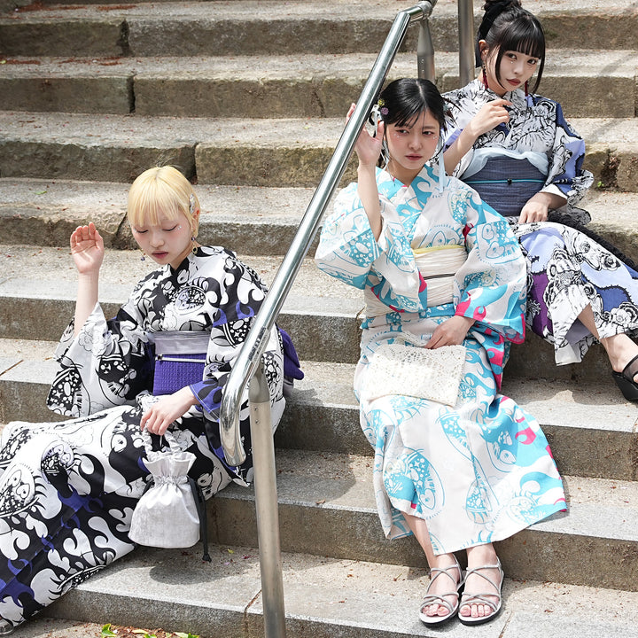 ニコアンティーク×せきやゆりえ 浴衣3点セット（浴衣・帯・下駄