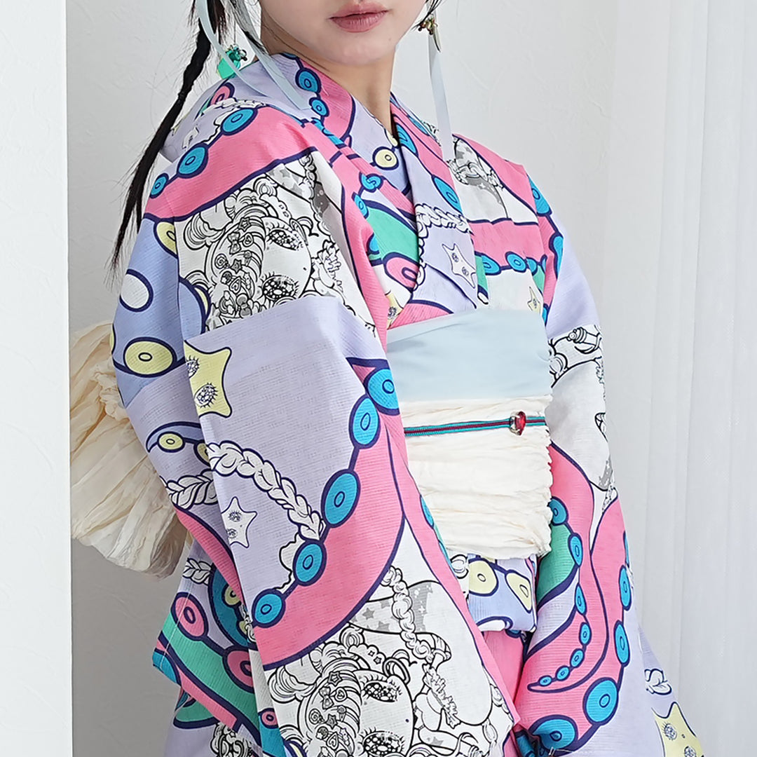 ニコアンティーク×せきやゆりえ 浴衣3点セット（浴衣・帯・下駄