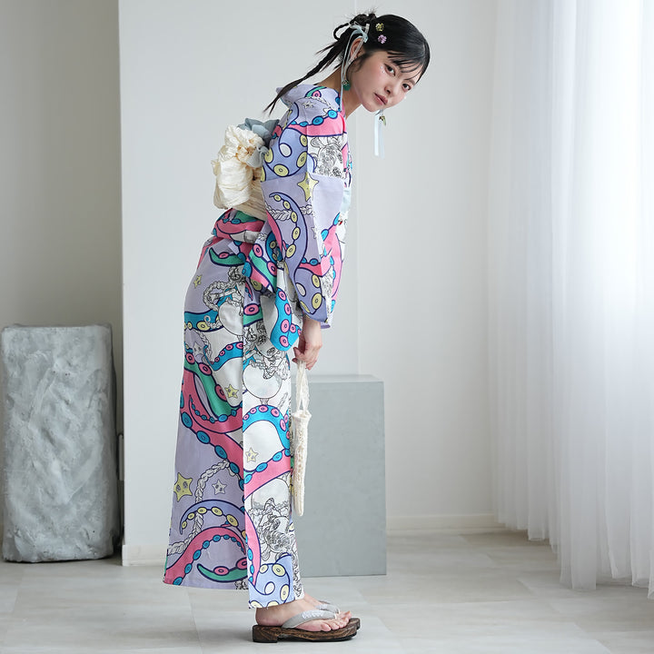 ニコアンティーク×せきやゆりえ 浴衣3点セット（浴衣・帯・下駄