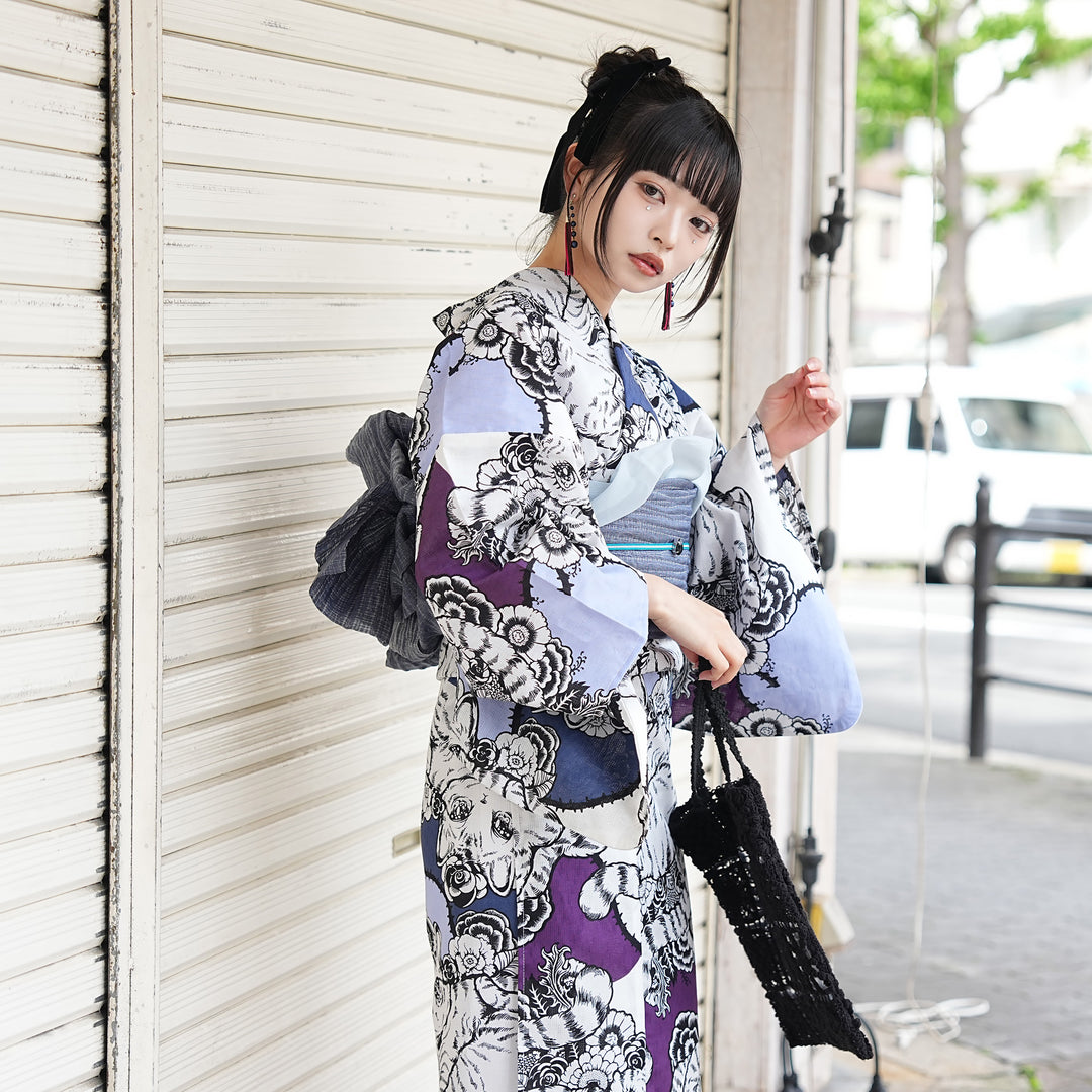 ニコアンティーク×せきやゆりえ 浴衣3点セット（浴衣・帯・下駄