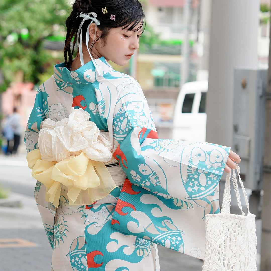 ニコアンティーク×せきやゆりえ 浴衣3点セット（浴衣・帯・下駄