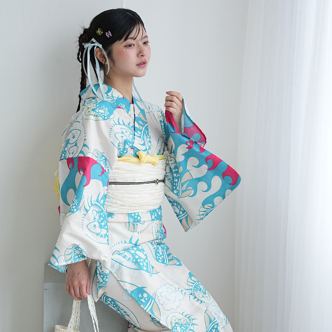 ニコアンティーク×せきやゆりえ 浴衣3点セット（浴衣・帯・下駄