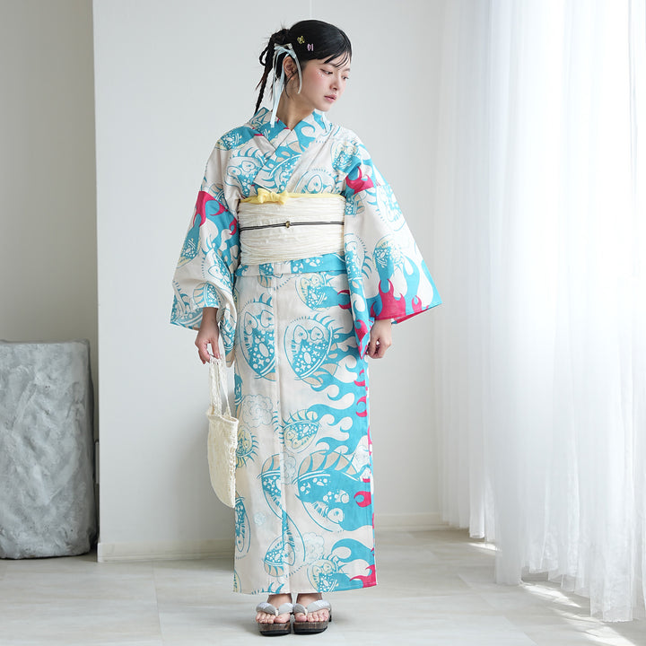 ニコアンティーク×せきやゆりえ 浴衣3点セット（浴衣・帯・下駄