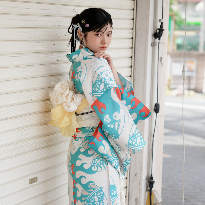 ニコアンティーク×せきやゆりえ 浴衣3点セット（浴衣・帯・下駄