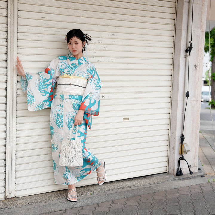 ニコアンティーク×せきやゆりえ 浴衣3点セット（浴衣・帯・下駄