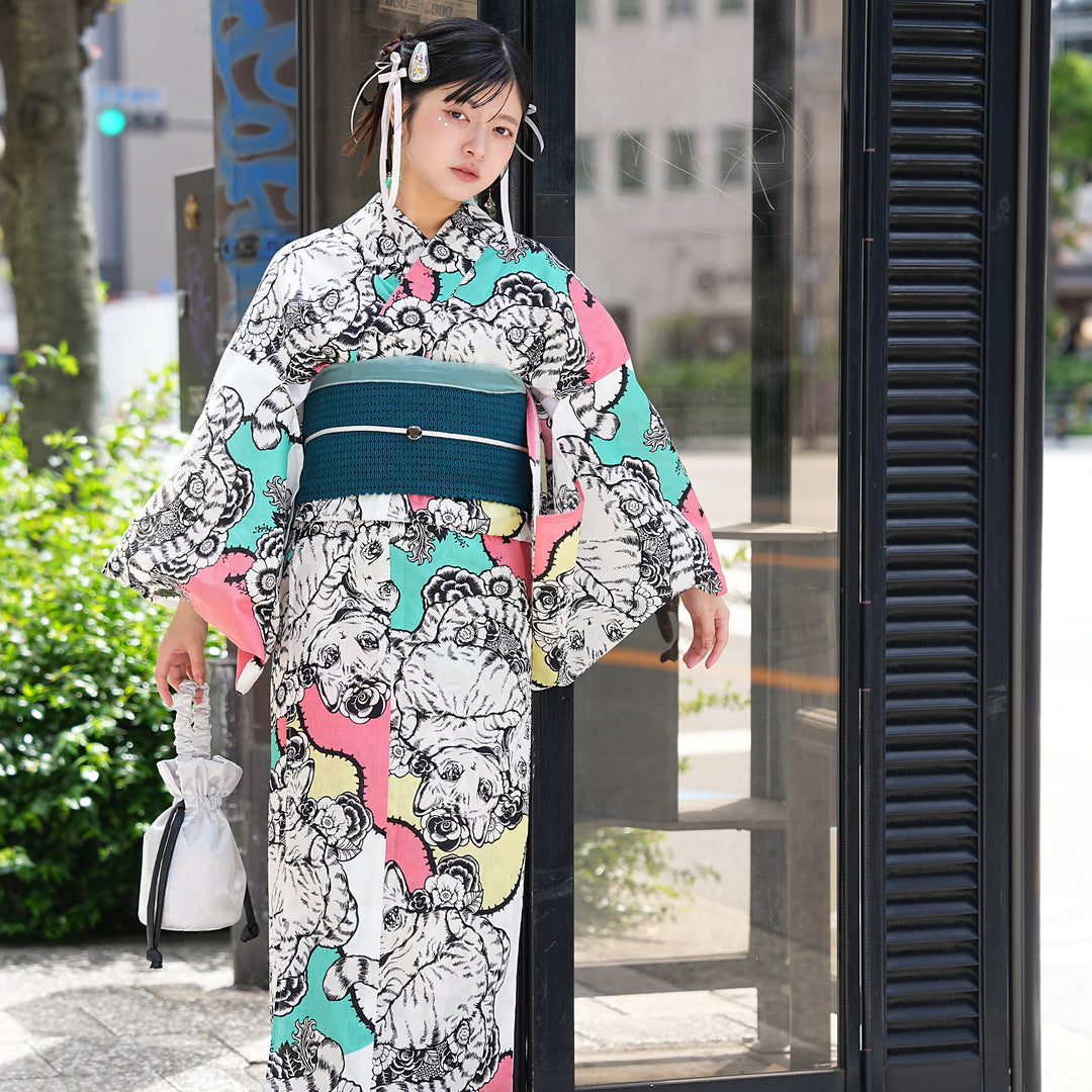 ニコアンティーク×せきやゆりえ 浴衣3点セット（浴衣・帯・下駄