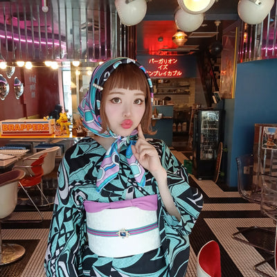 ニコアンティーク meets 織蜜 浴衣1週間コーデ（3dayネオンラウンジ