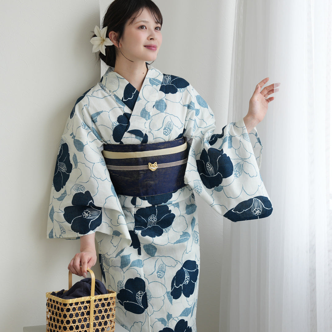 大人のゆかた◇新品！高級綿麻浴衣4点セット◎プレタ浴衣・単帯・帯〆・帯留　花雲 5010316711_1080x.jpg?v=1775177711