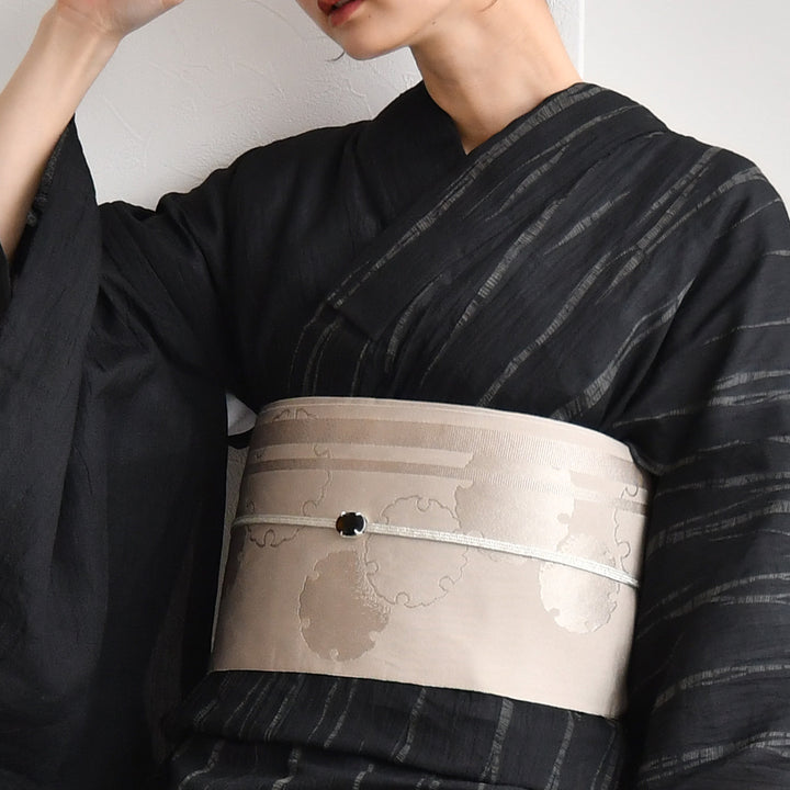京鹿の子絞り・有松染め 浴衣3点セット ( ゆかた・帯・下駄 ) 絞り半身