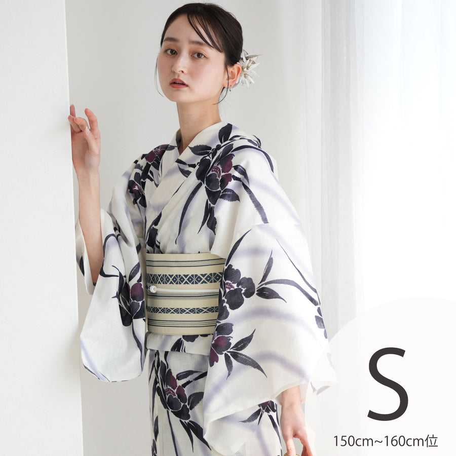 【値下げ可能】【低身長向け】 utatane レディース　浴衣　クリーニング済み utatane｜utatane/(W)浴衣3点セット 綿麻 涼しげ京糸菊