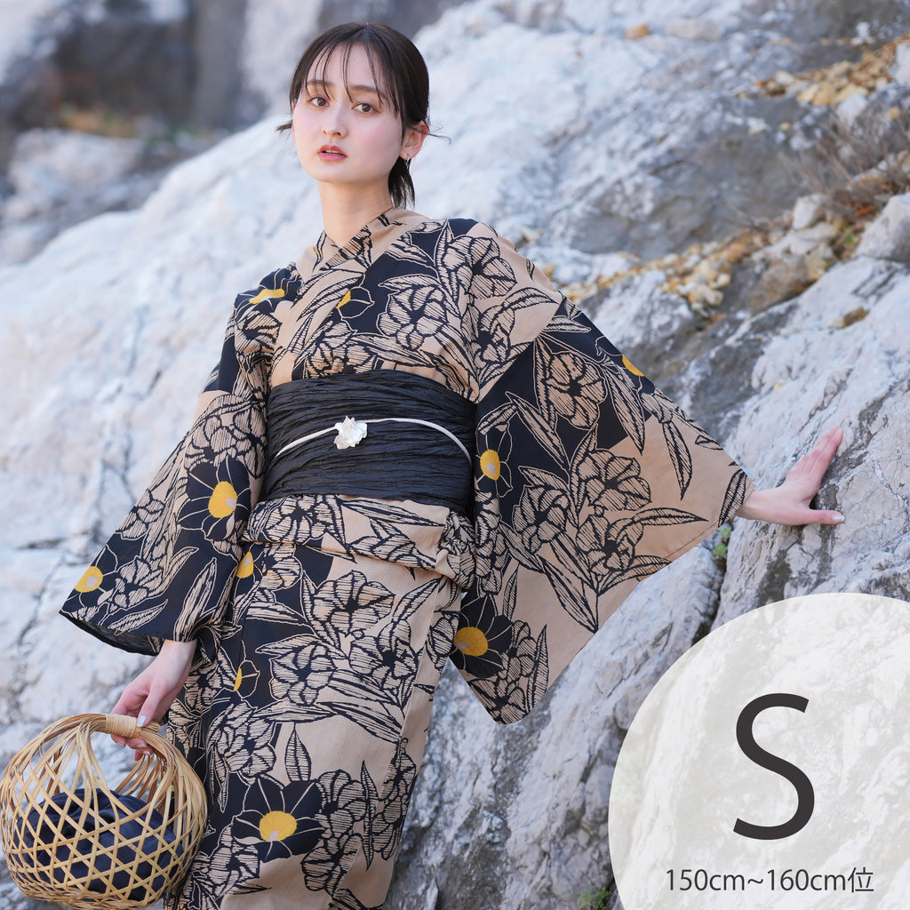 ◆高級変わり織り◆涼し黒◆桔梗の古典上品浴衣★ききょうの花★上品凛々し浴衣 ◇高級変わり織り◇涼し黒◇桔梗の古典上品浴衣☆ききょうの