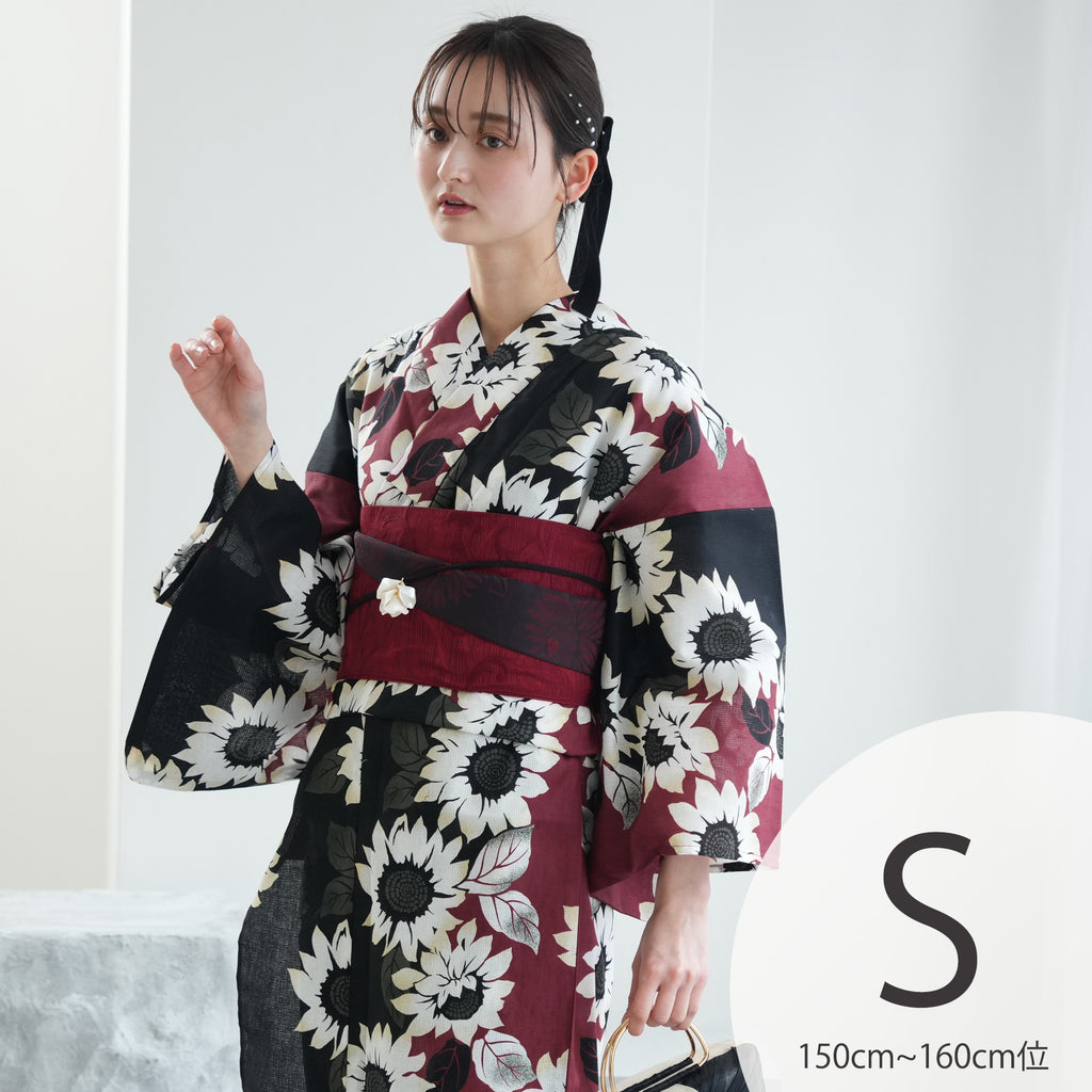 ニコアンティーク 高級変わり織 浴衣3点セット ( ゆかた・帯・下駄