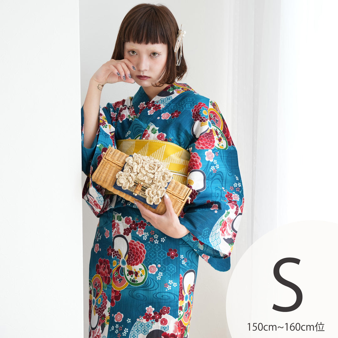 【全品送料無料】 高級変わり織 ニコアンティーク 浴衣3点セット ゆかた・帯 ( 七五三